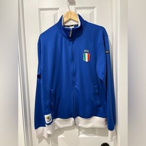 Blue Italy Crest Track Jacket with White Trim 2010 World Cup Mens large